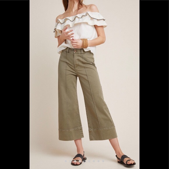 Anthropologie Pants - Anthropologie PINTUCKED CHINO in soft olive.